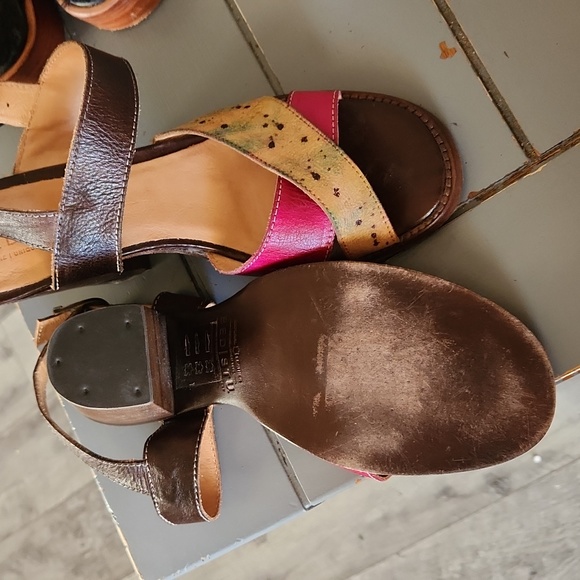 Bed Stu Inez Heels Heeled Leather Sandals Size 7 - Picture 2 of 4
